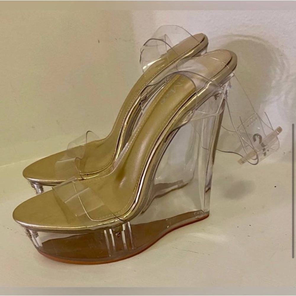 Bella Marie Clear Wedge Heels